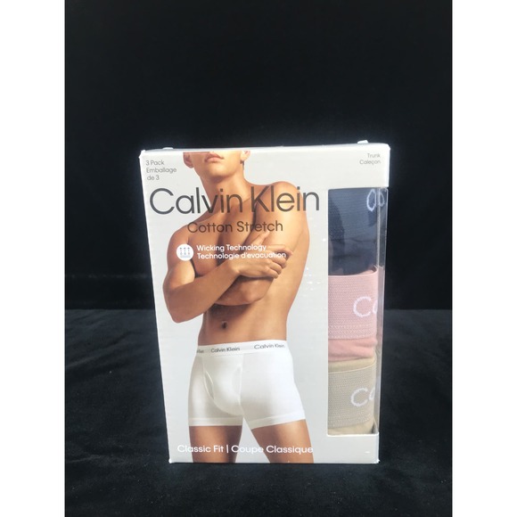 Men's Set of 3 cotton stretch fit trunks underwear briefs Calvin Klein XL New - Picture 1 of 5